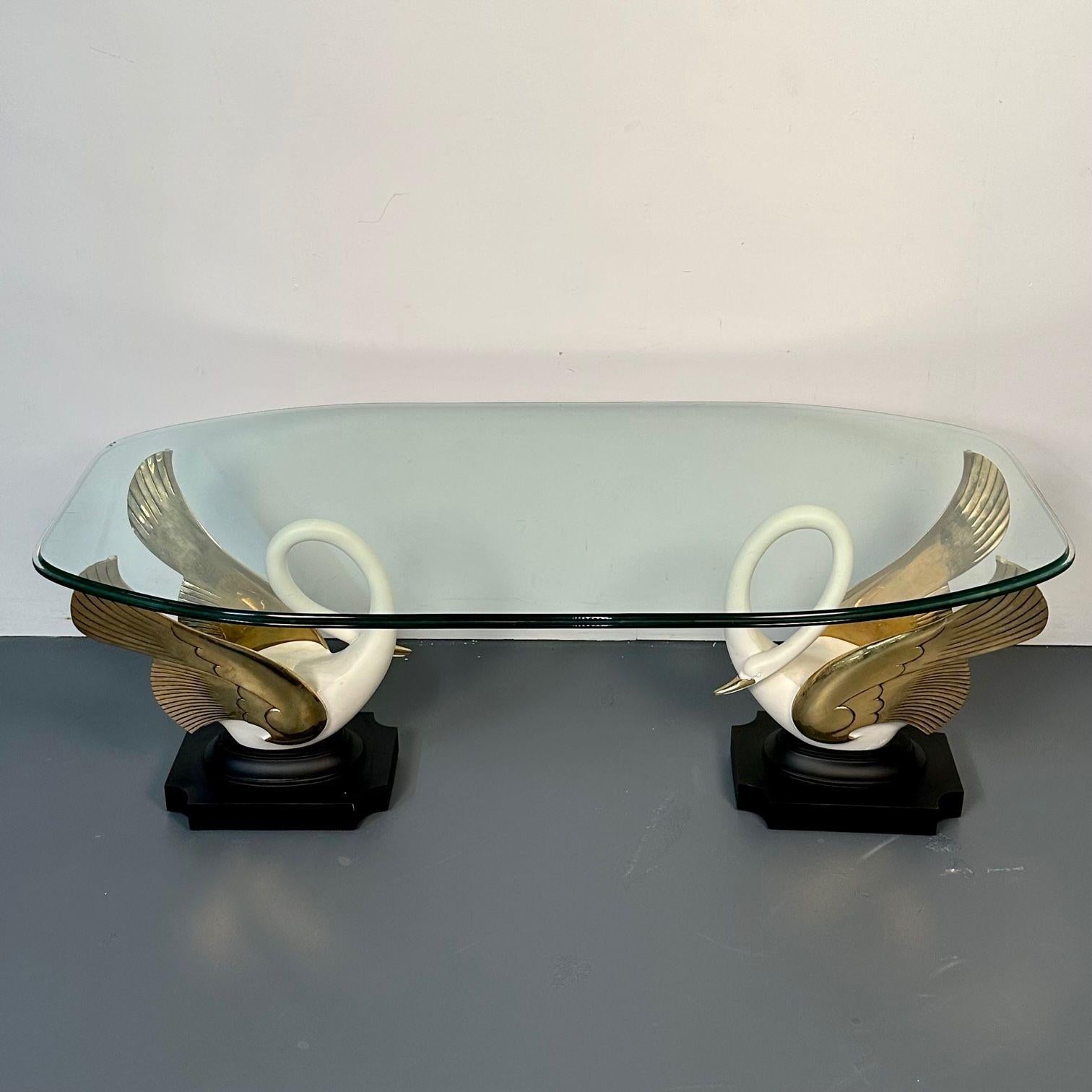 Hollywood Regency Maison Jansen Swan / Dove Coffee, Cocktail Table France 1970s For Sale 5