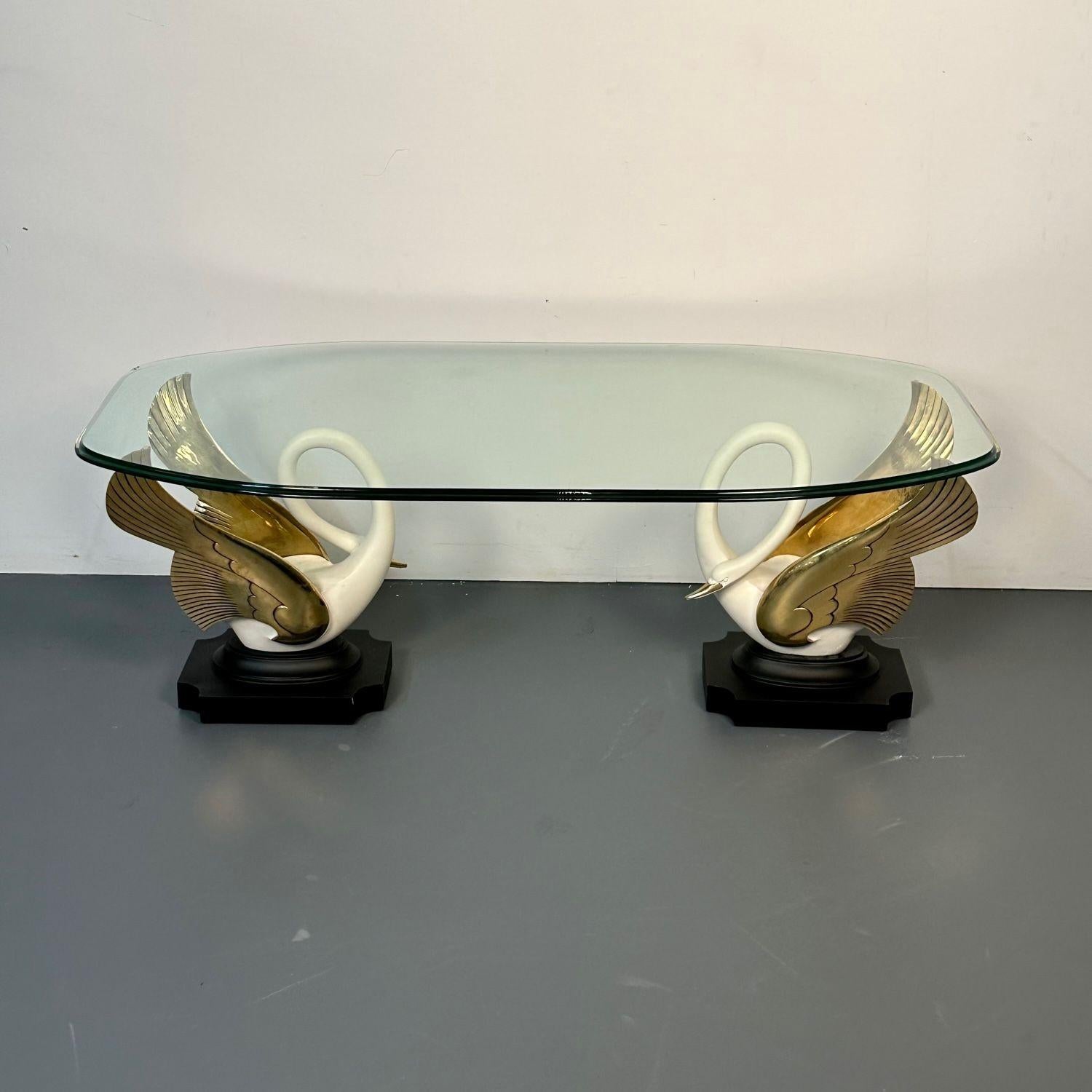 Hollywood Regency Maison Jansen Swan / Dove Coffee, Cocktail Table France 1970s For Sale 8