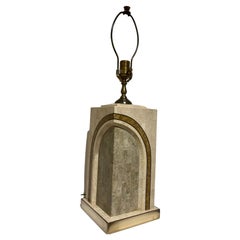 Hollywood Regency Maitland Smith Rare Tessellated Stone and Brass Lamp