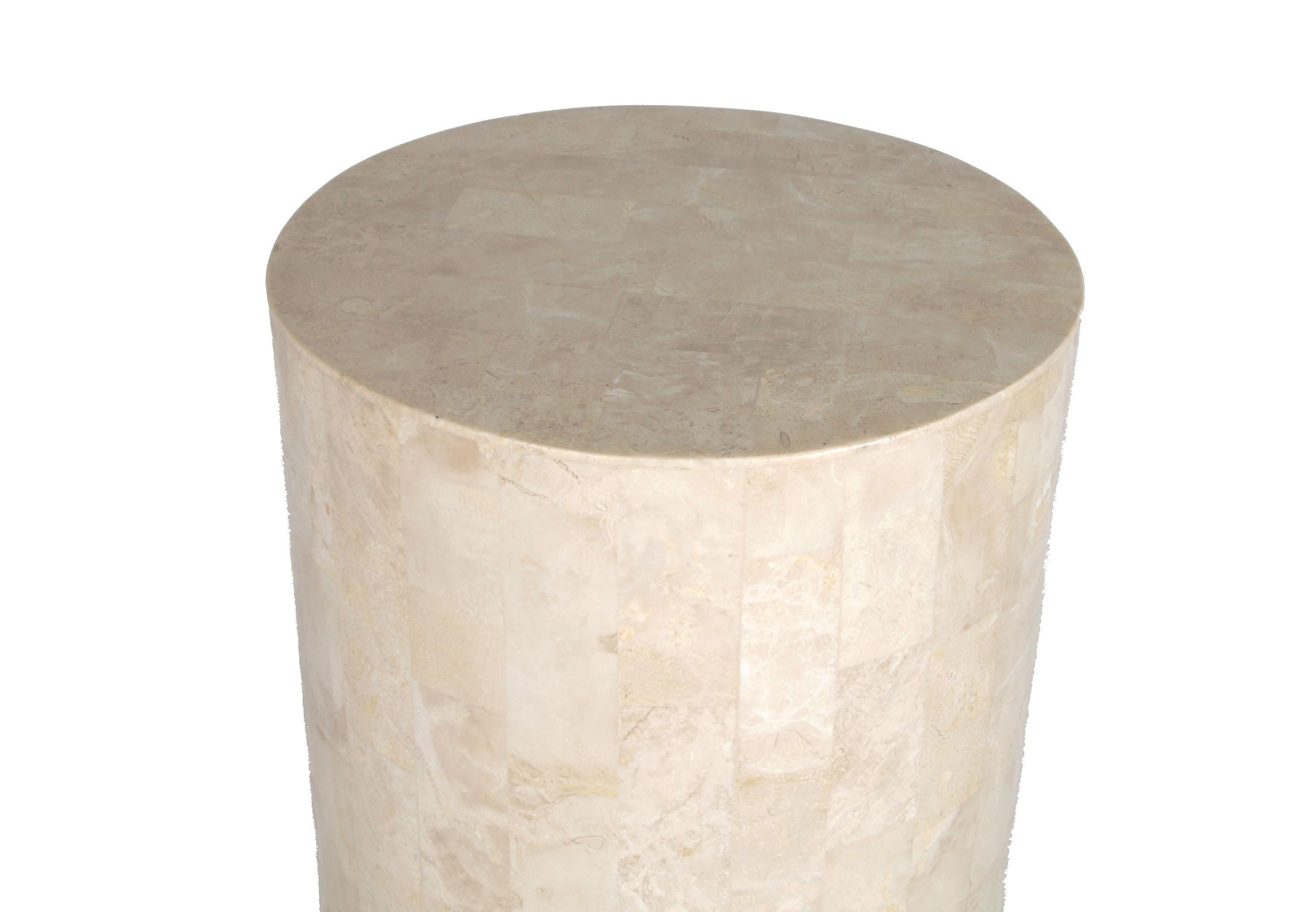 Hollywood Regency Maitland-Smith Tessellated Stone over Wood Pedestal In Good Condition In Miami, FL