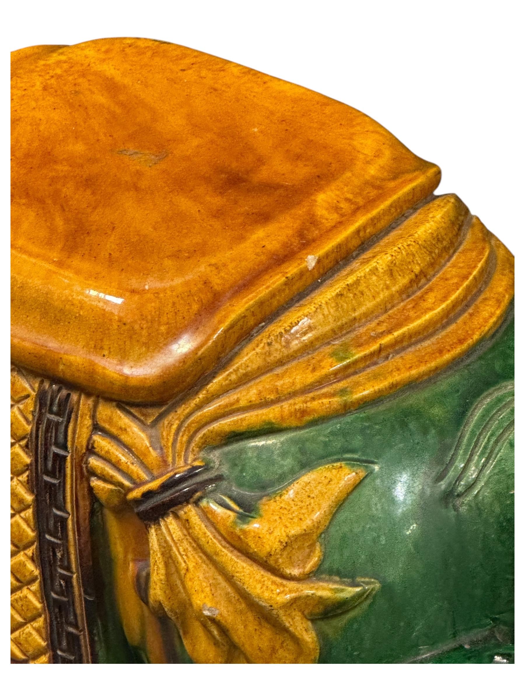 Hollywood Regency Terracotta Green Elephant Garden Plant Stand or Seat 1960s en vente 4