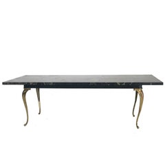 Hollywood Regency Marble and Brass Coffee Table
