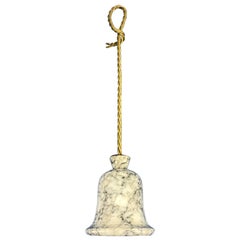 Hollywood Regency Marble and Gilded Roped Metal Door Stopper