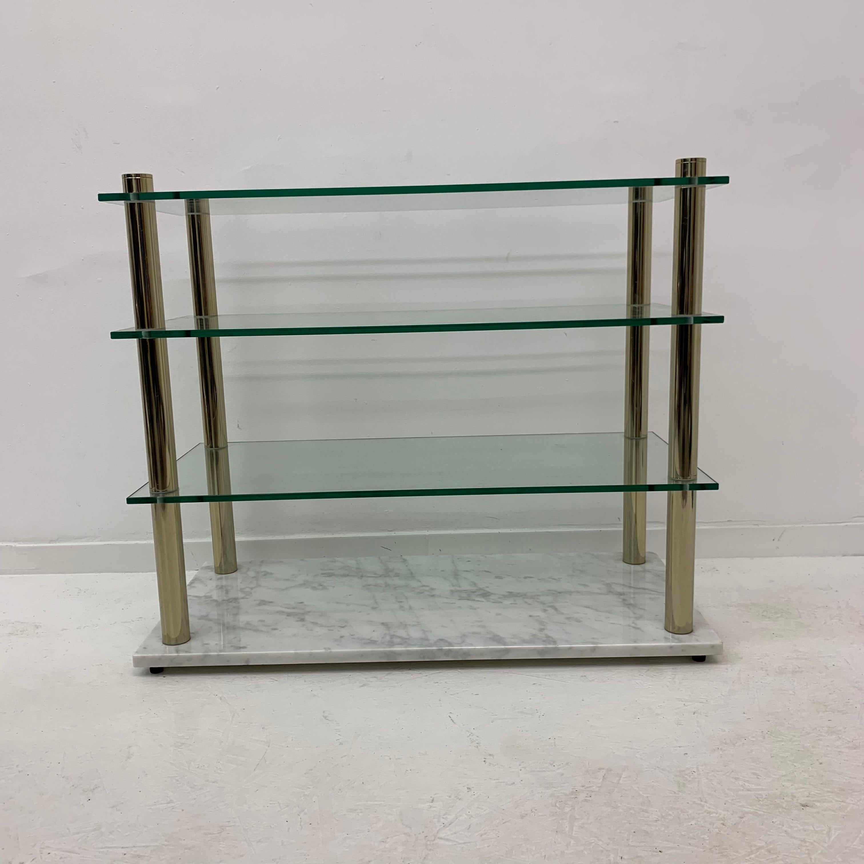 Hollywood Regency Marble and Glass Cabinet, 1970s For Sale 3