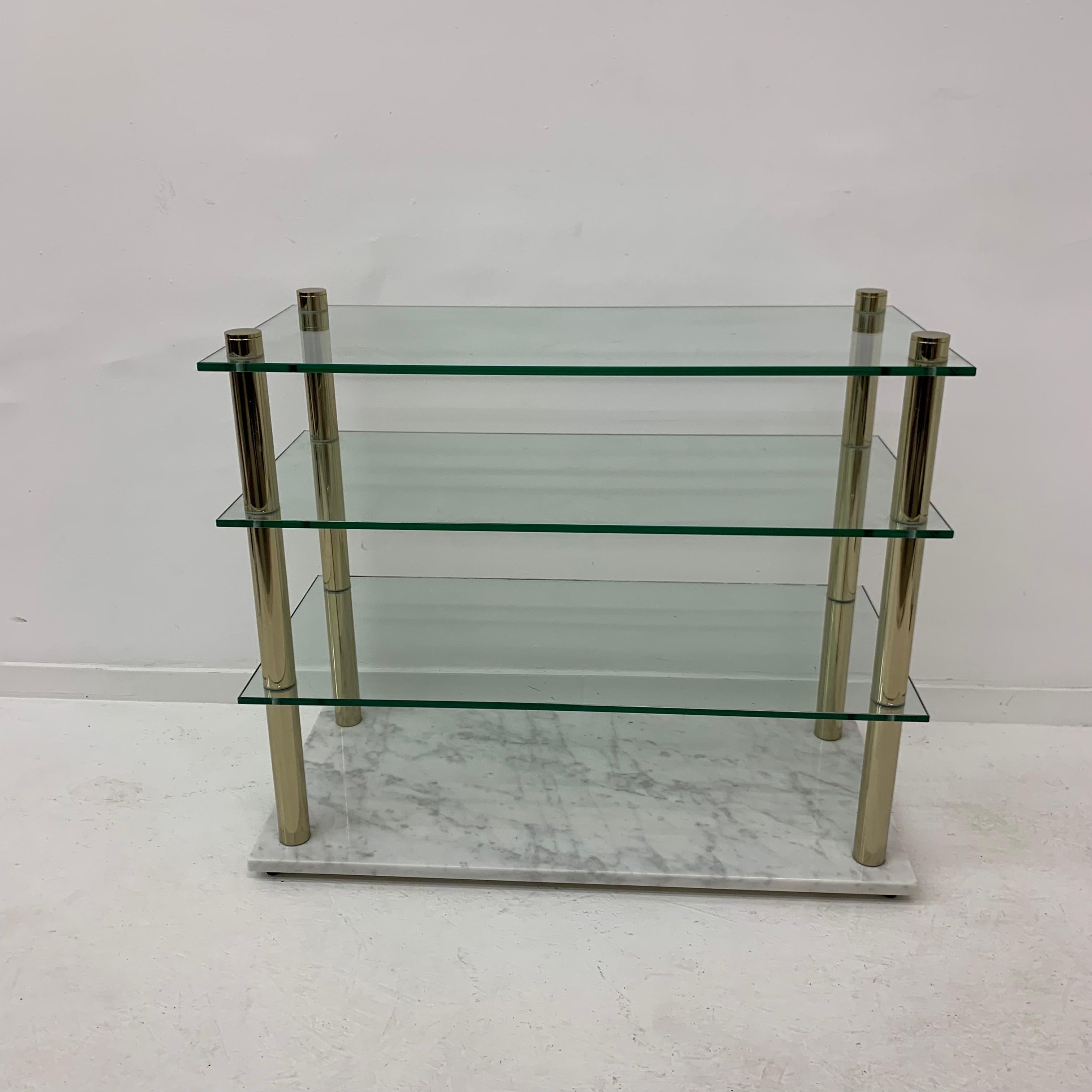 Hollywood Regency Marble and Glass Cabinet, 1970s For Sale 5