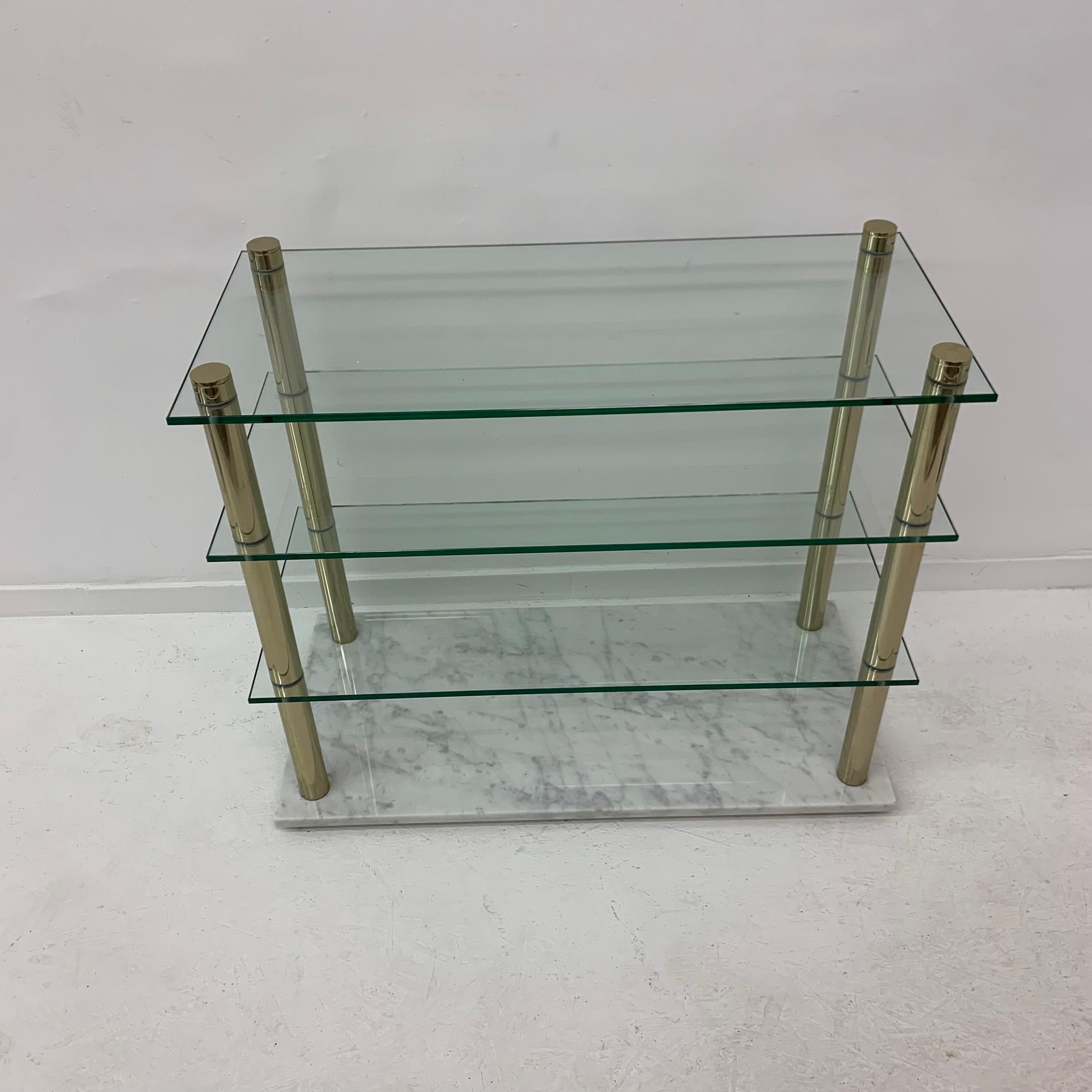 Hollywood Regency Marble and Glass Cabinet, 1970s For Sale 9