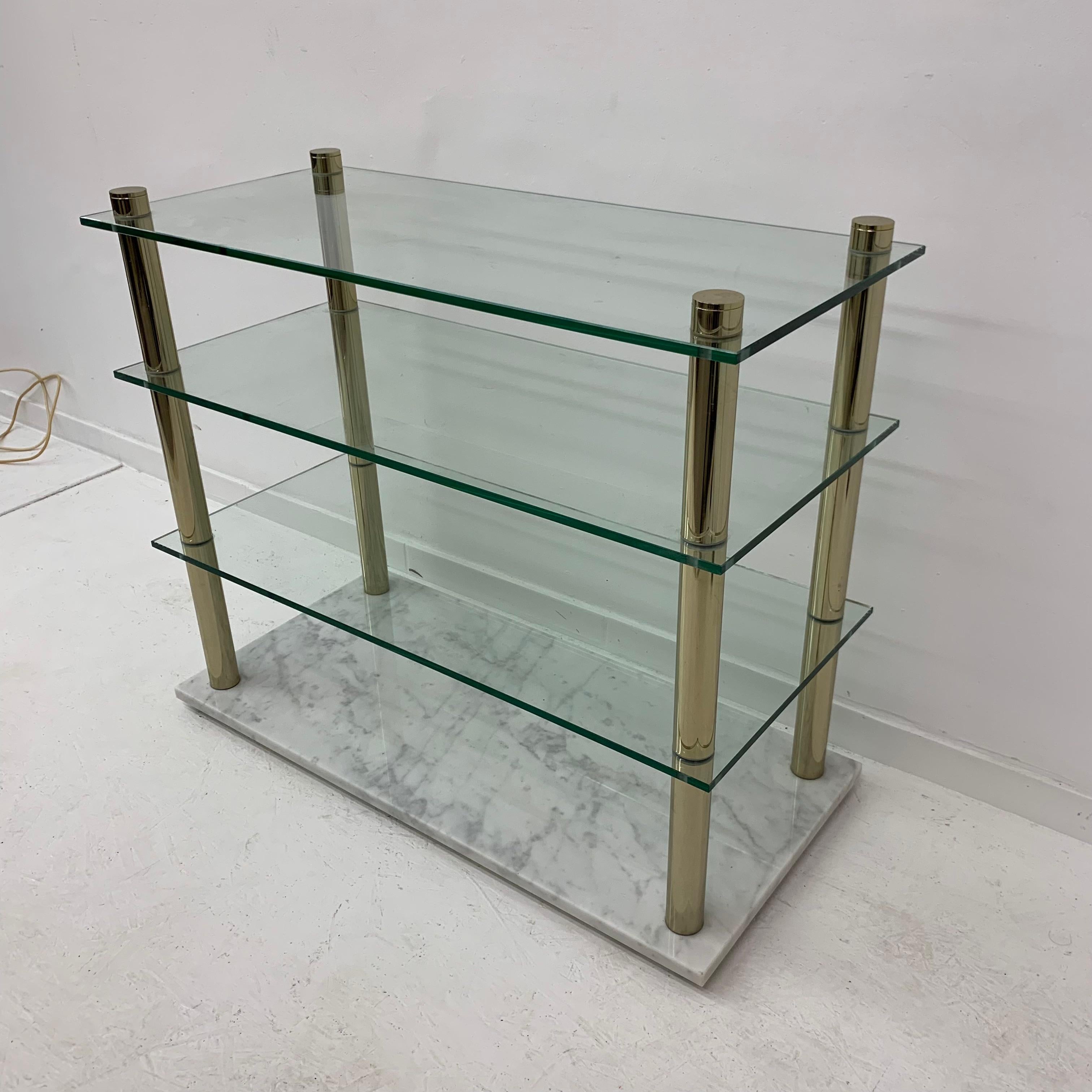 Hollywood Regency Marble and Glass Cabinet, 1970s For Sale 11
