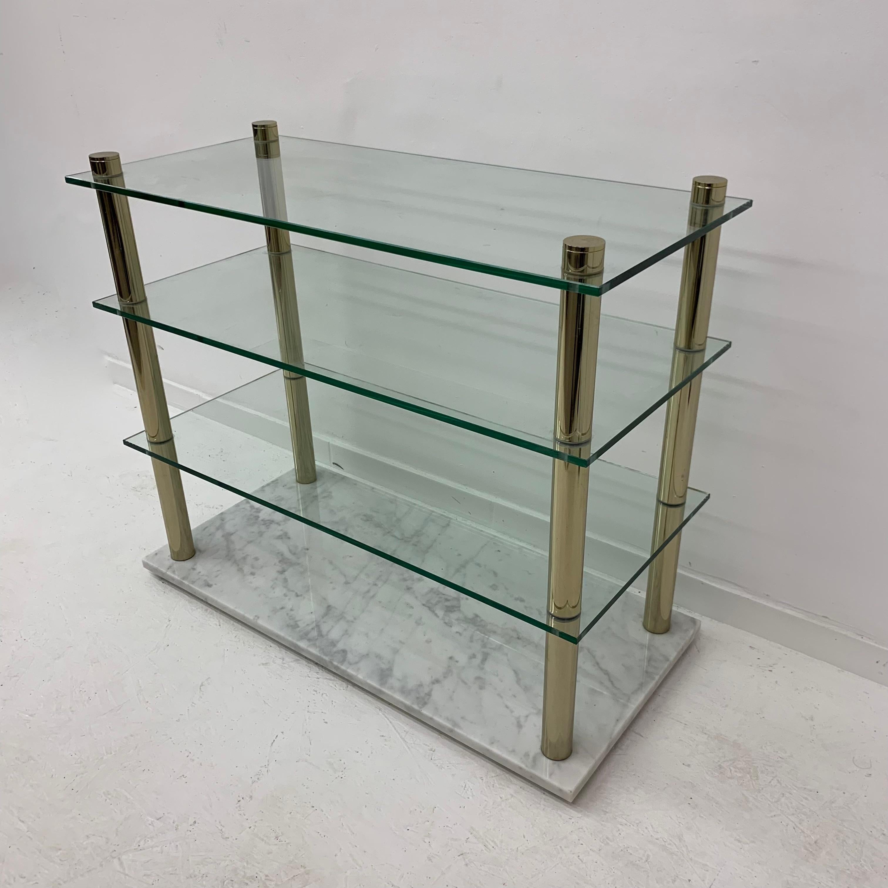 Hollywood Regency Marble and Glass Cabinet, 1970s For Sale 12