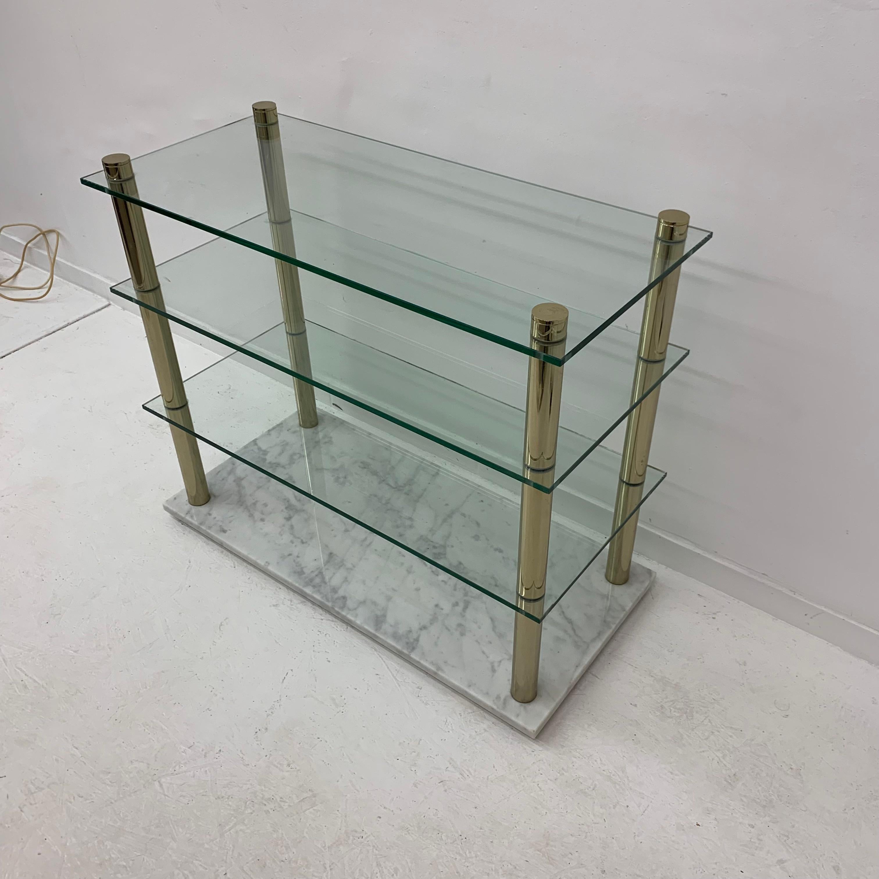 Hollywood Regency Marble and Glass Cabinet, 1970s For Sale 13