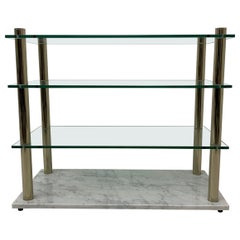Hollywood Regency Marble and Glass Cabinet, 1970s