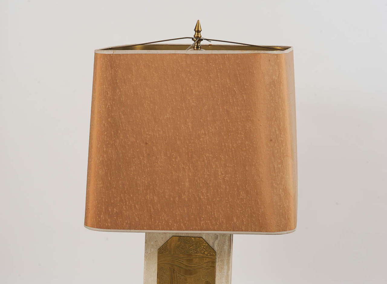 Lampe à table en marbre Hollywood Regency de Georges Mathias Bon état - En vente à Doornspijk, NL