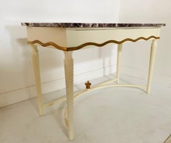 Hollywood Regency Marble-Top Console