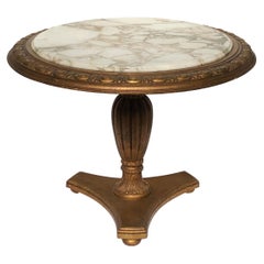 Hollywood Regency Marble Top Side Table