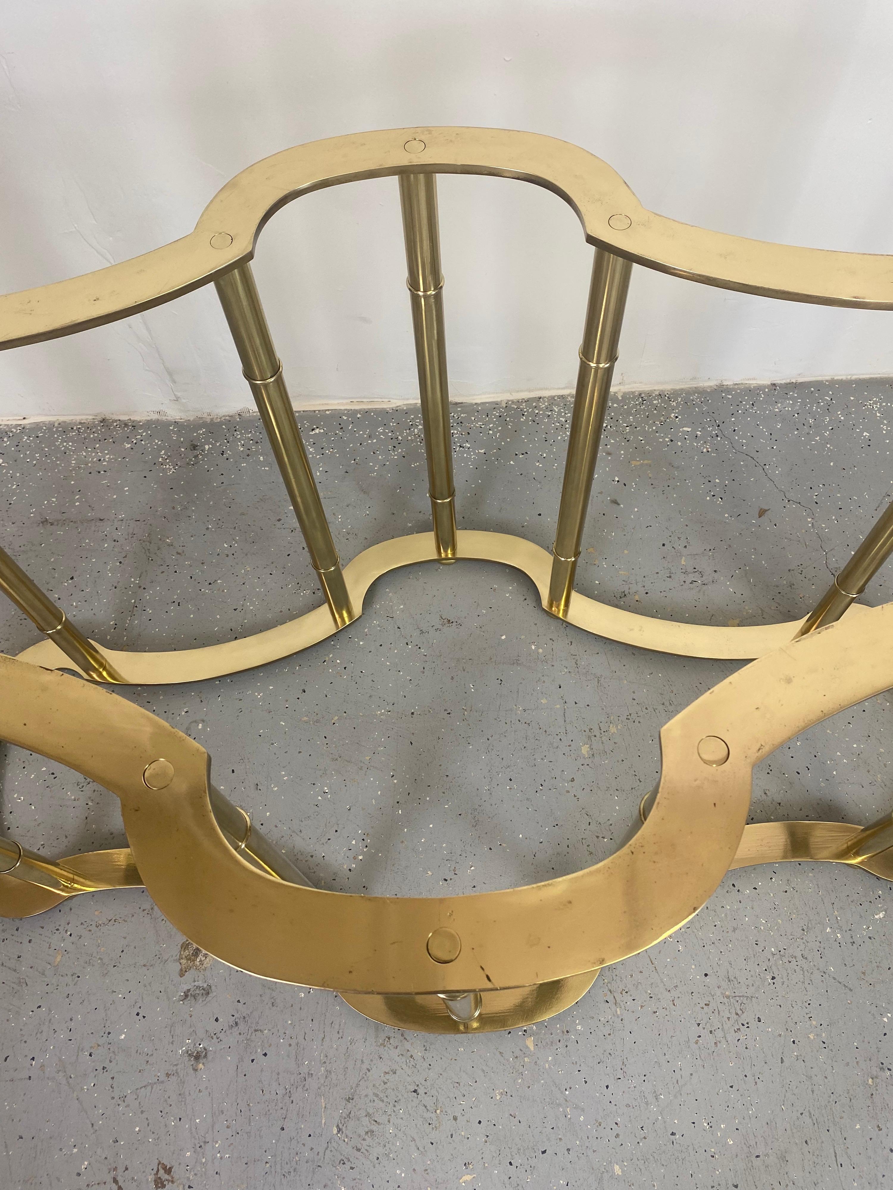 Hollywood Regency Mastercraft Brass Dining Table Base In Good Condition In Raleigh, NC