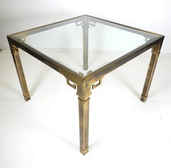 Hollywood Regency Mastercraft Brass Geek Key Game Room Table