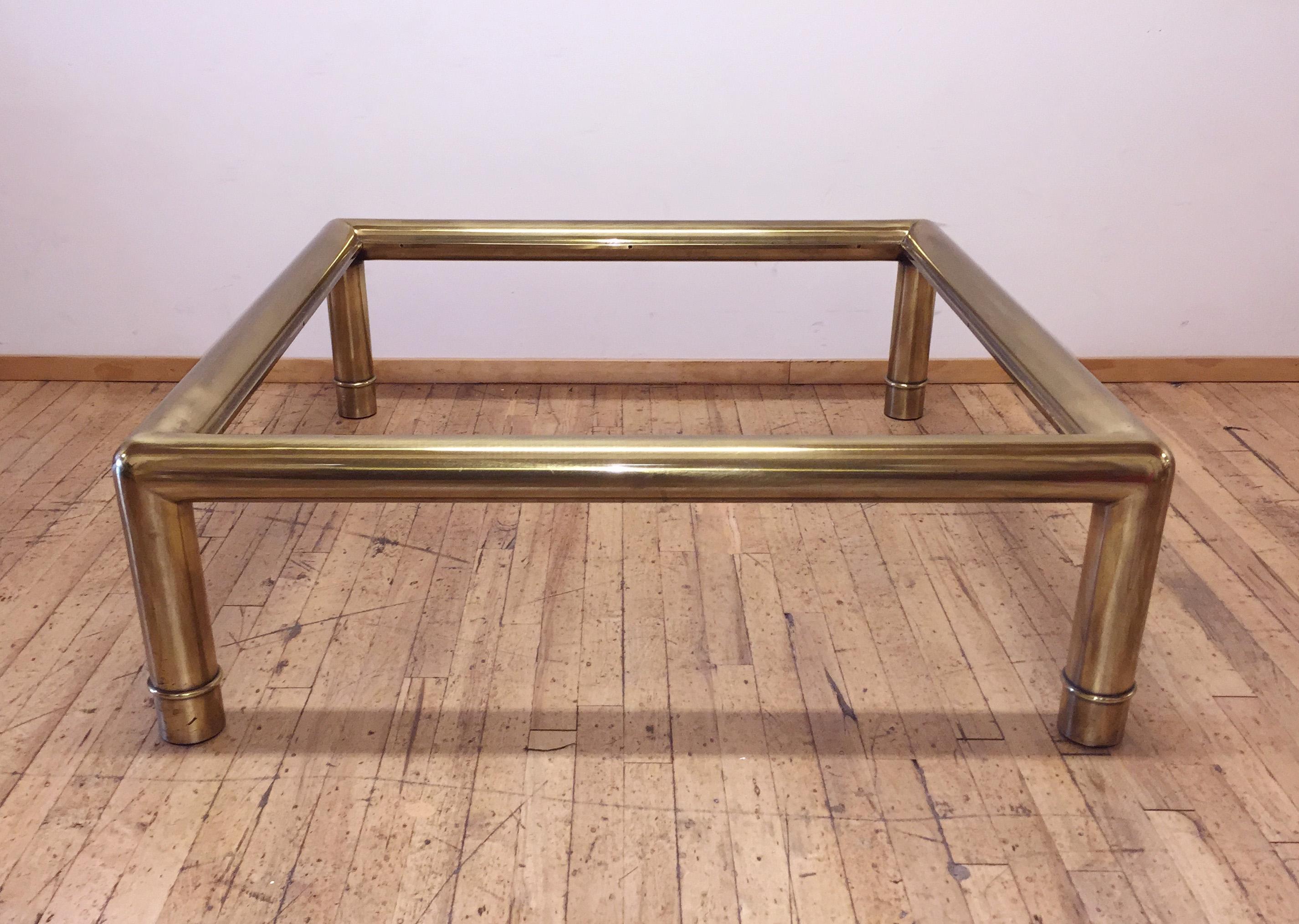 Mid-Century Modern Hollywood Regency Mastercraft Brass Tubular Coffee Table / Oriental Chinoiserie