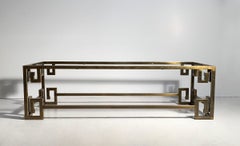 Hollywood Regency Mastercraft Greek Key Brass Coffee Table