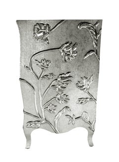 Hollywood Regency Med. Hammered White Bronze Floral Credenza – Louise