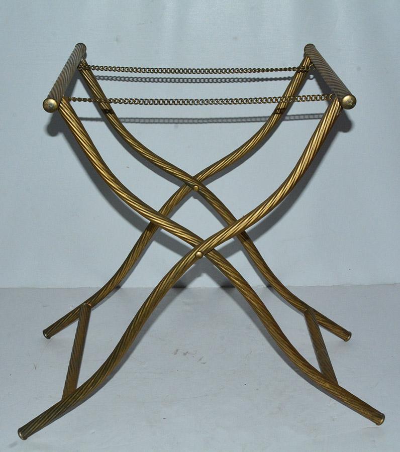 Hollywood Regency Metal Luggage Rack In Good Condition In Sheffield, MA