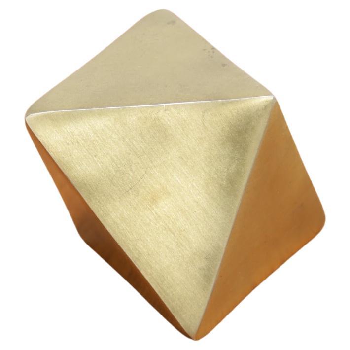 Hollywood Regency Mid-century Brass Diamond Shape Table Sculpture Peso della carta.