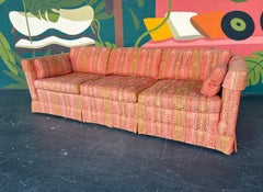 Hollywood Regency Mid Century Brocade Sofa by Baumritter