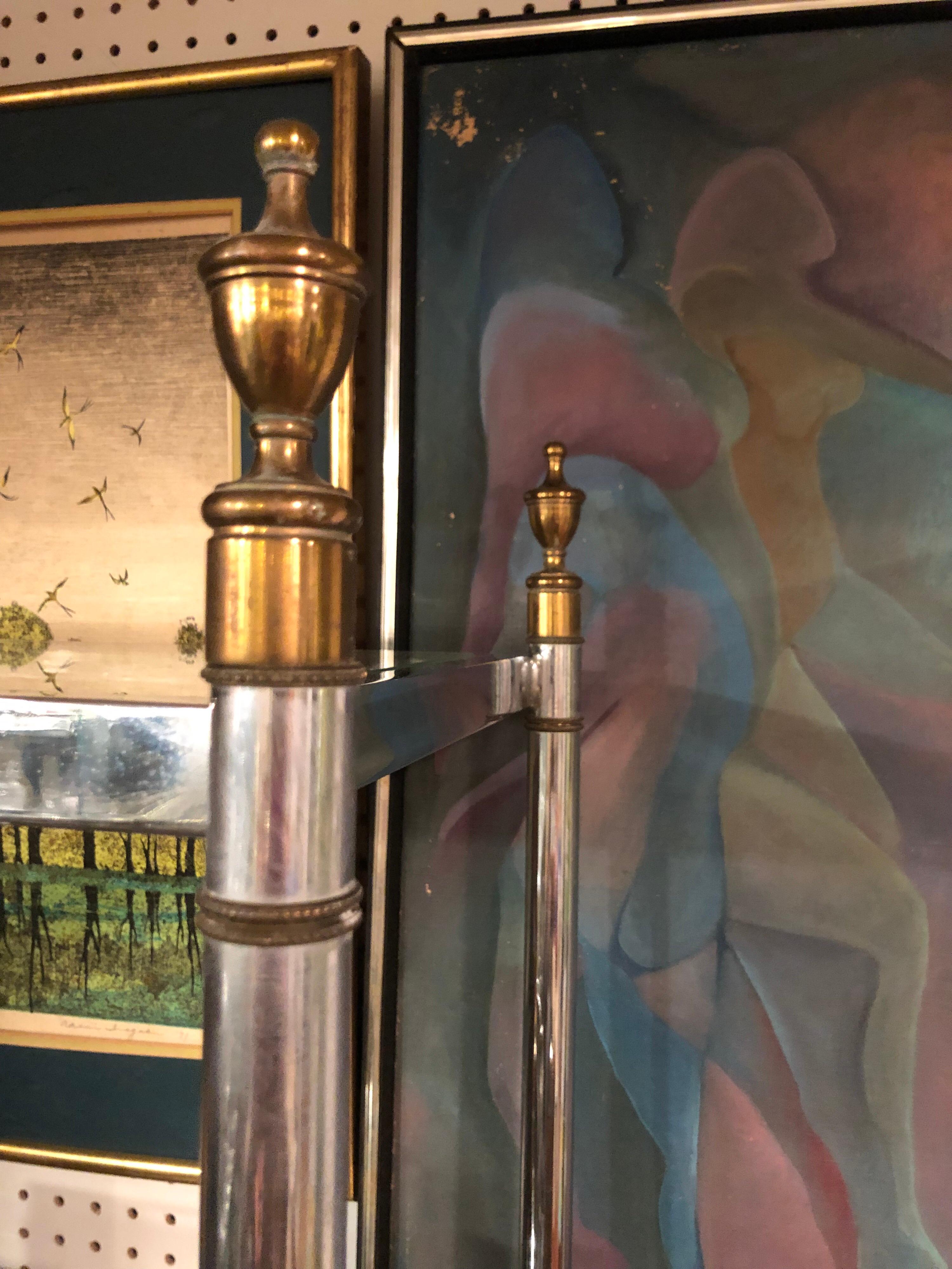 Maison Jansen  Hollywood Regency Chrome and Brass Étagère 6