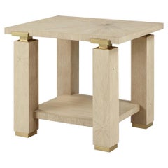 Hollywood Regency Minimalist End Table - Light Finish