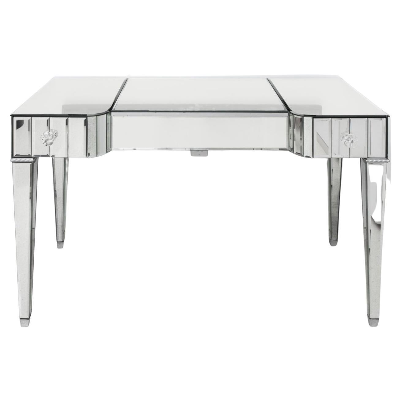 Hollywood Regency Style Mirror Flip Top Vanity Desk or Dressing Table