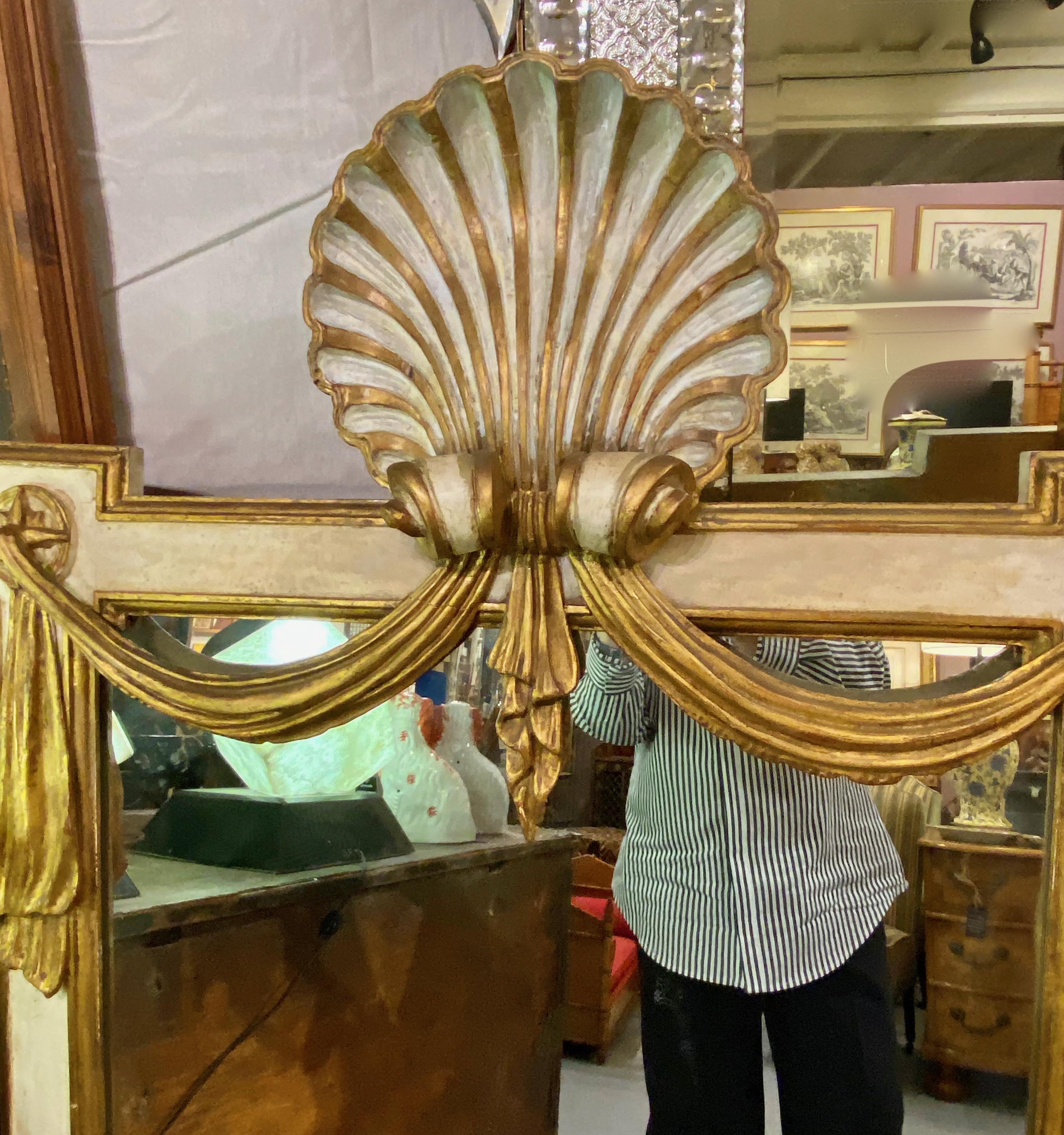 Hand-Carved Hollywood Regency Mirror For Sale
