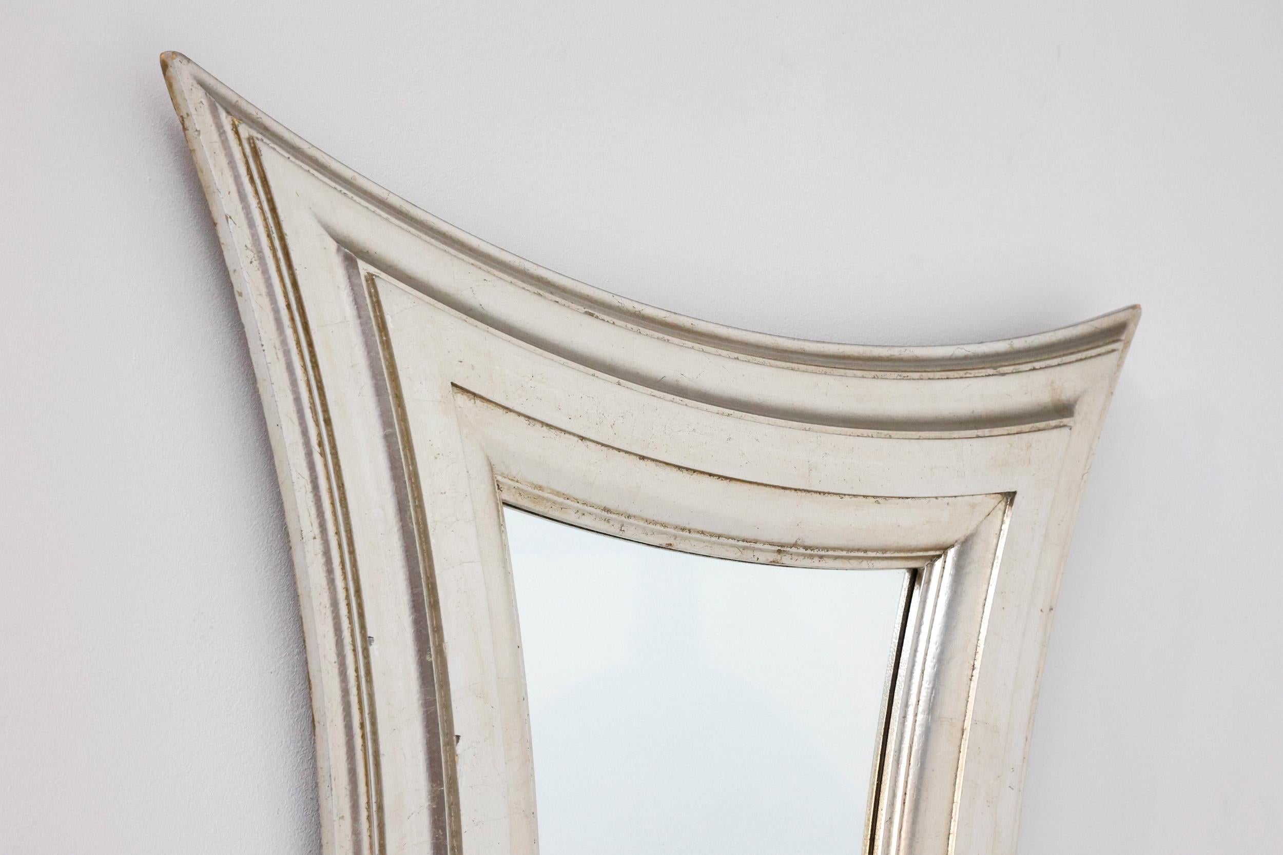 French Hollywood Regency Mirror with Metal Frame, Organic Deconstructed Rectangle, 1940 For Sale