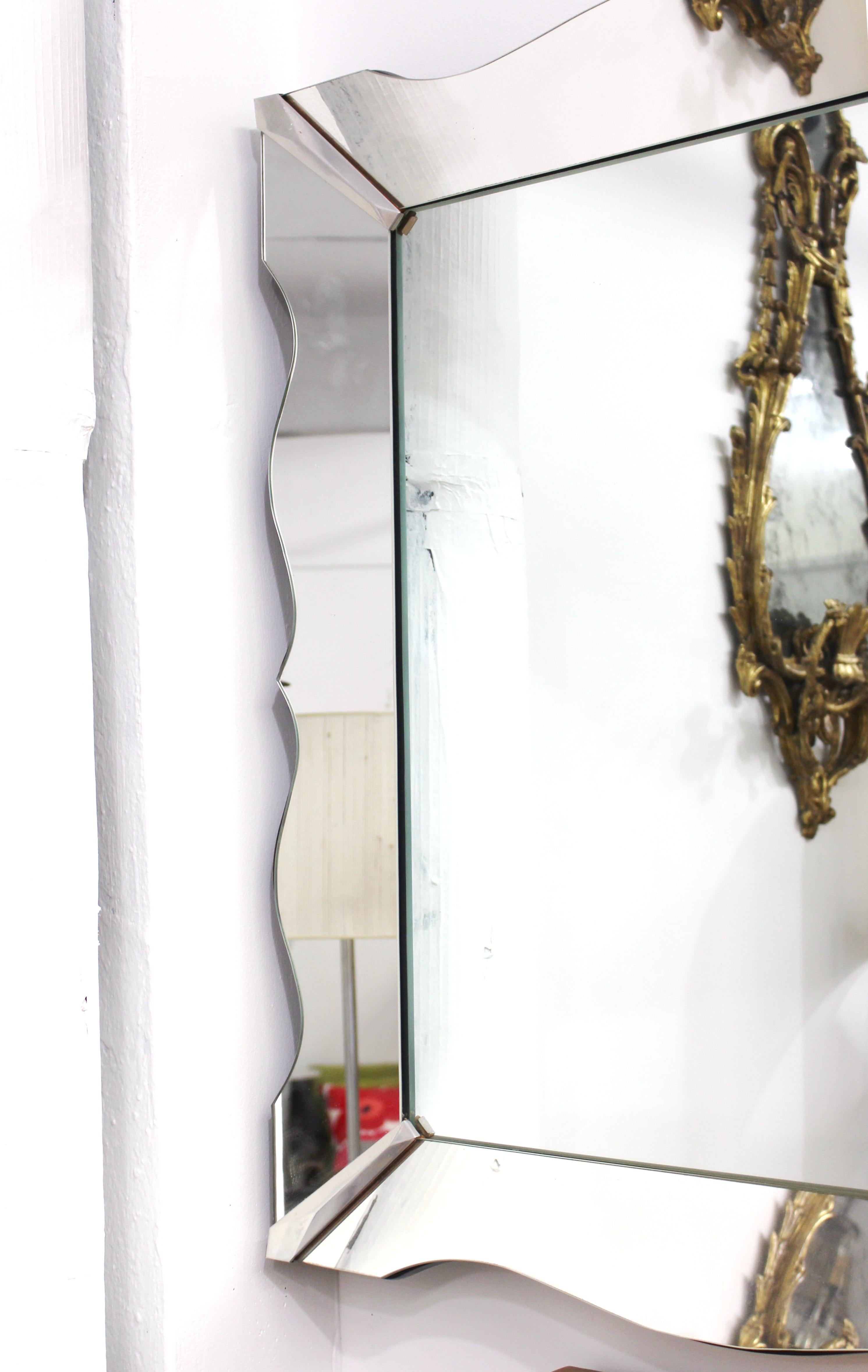 Hollywood Regency Mirror With Scalloped Border 1