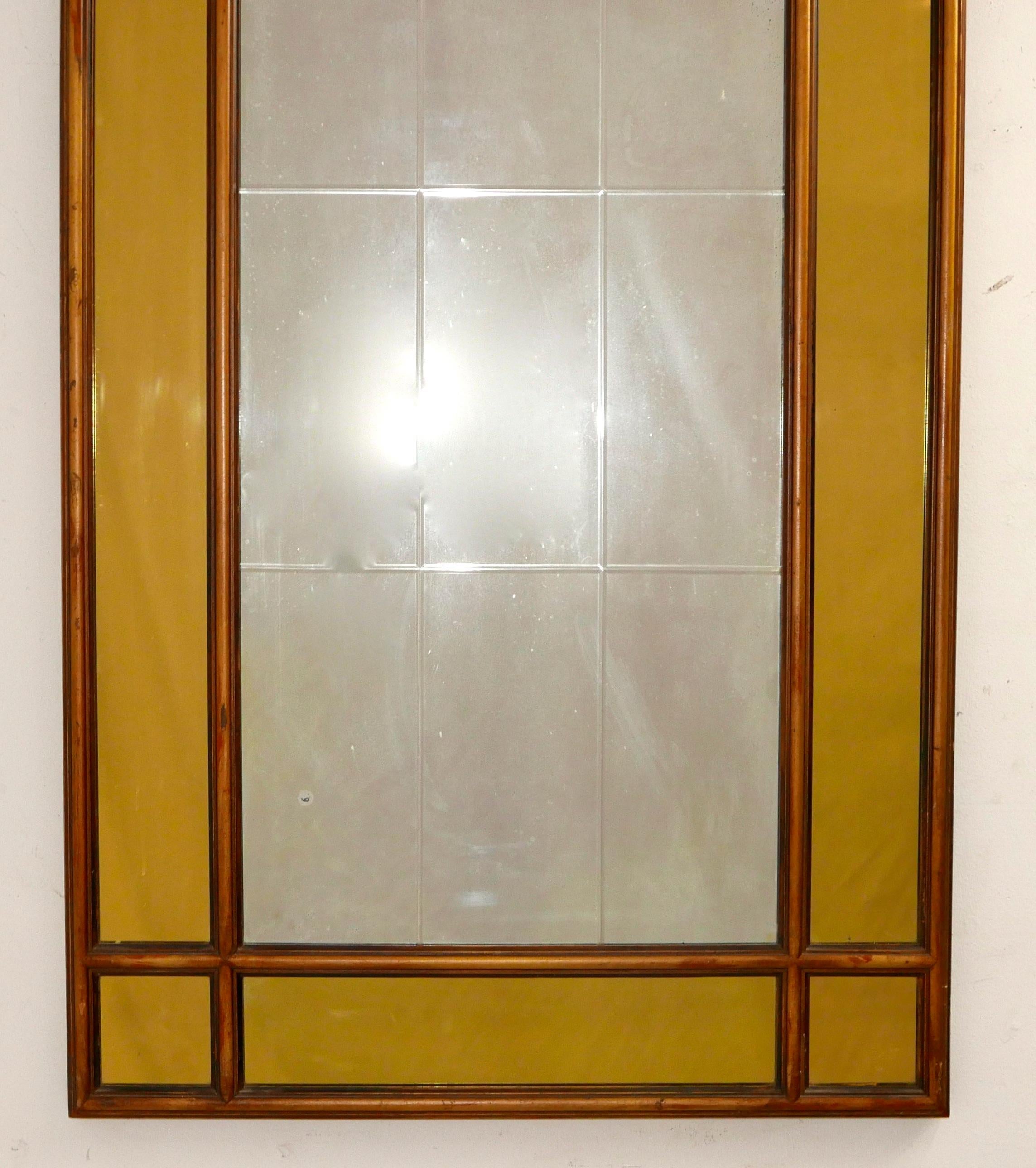 20th Century Hollywood Regency Mirror with Yellow Tinted Border