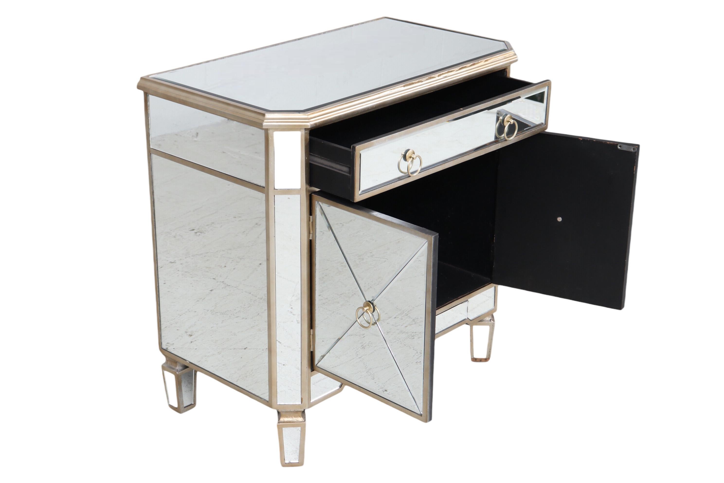 Hollywood Regency Mirrored Cabinet 1