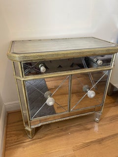 Hollywood Regency Mirrored Commode