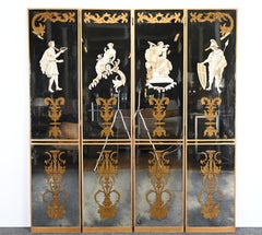 Hollywood Regency Mirrored Églomisé Folding Screen, 1950s