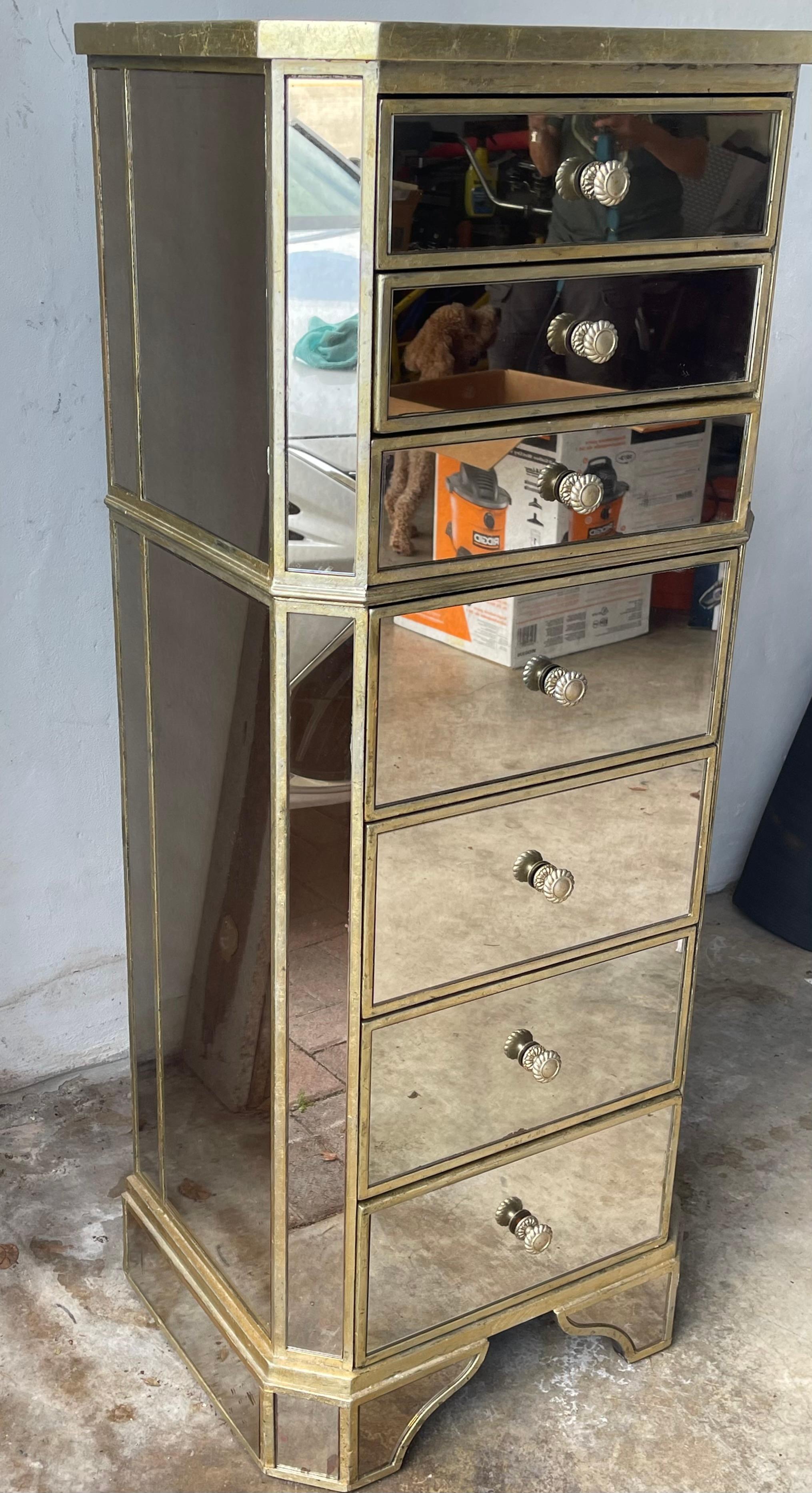 Commode alto con specchio Hollywood Regency in vendita 1