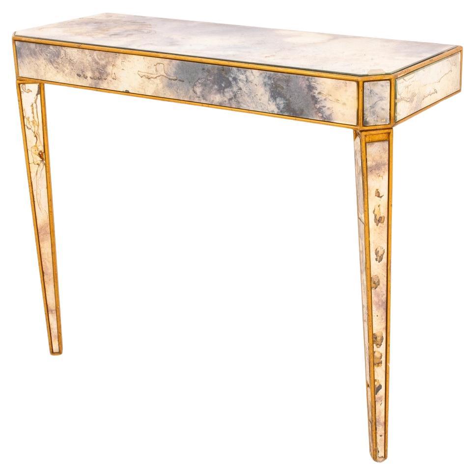 Hollywood Regency Mirrored Parcel-Gilded Console