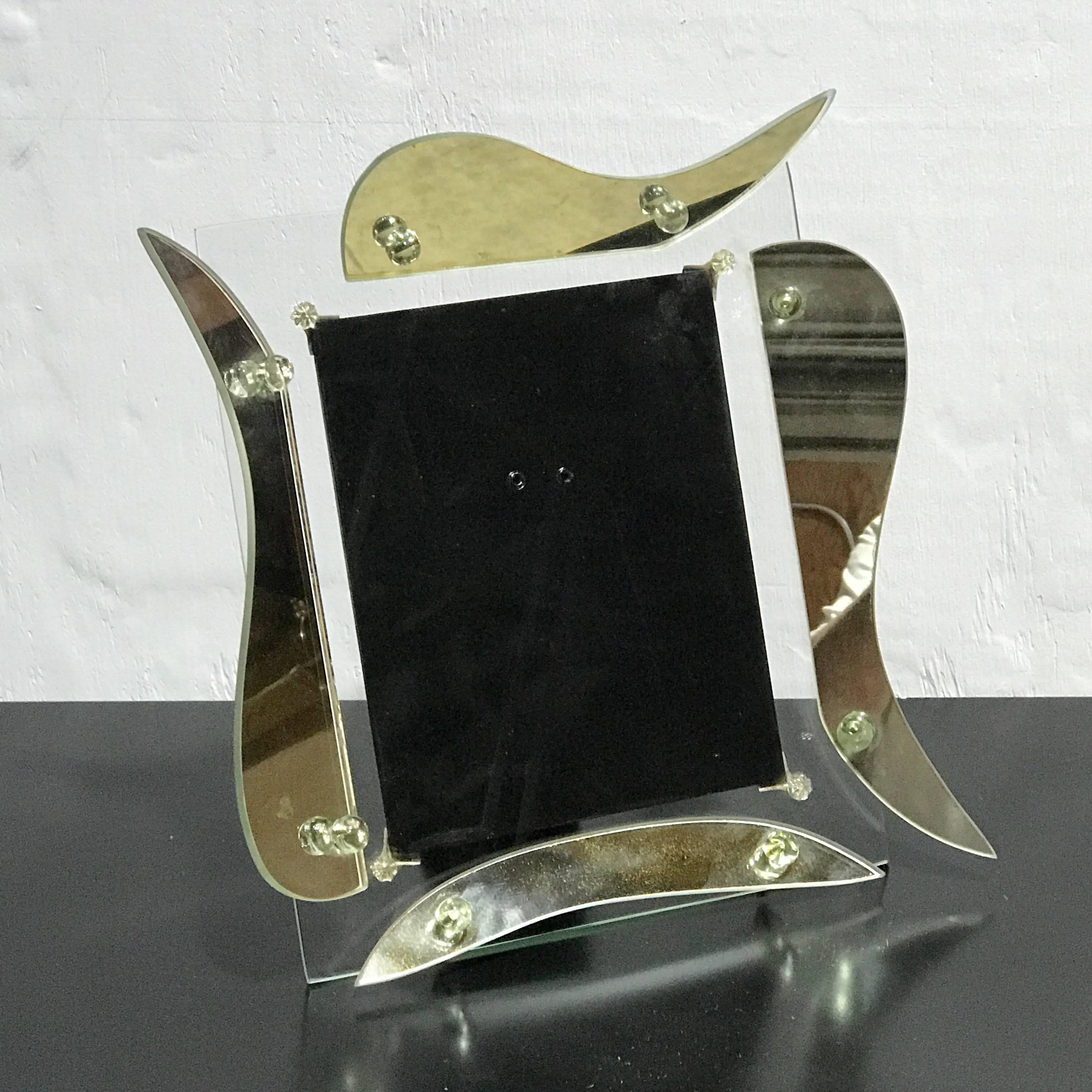 French Hollywood Regency Mirrored Photo Frame