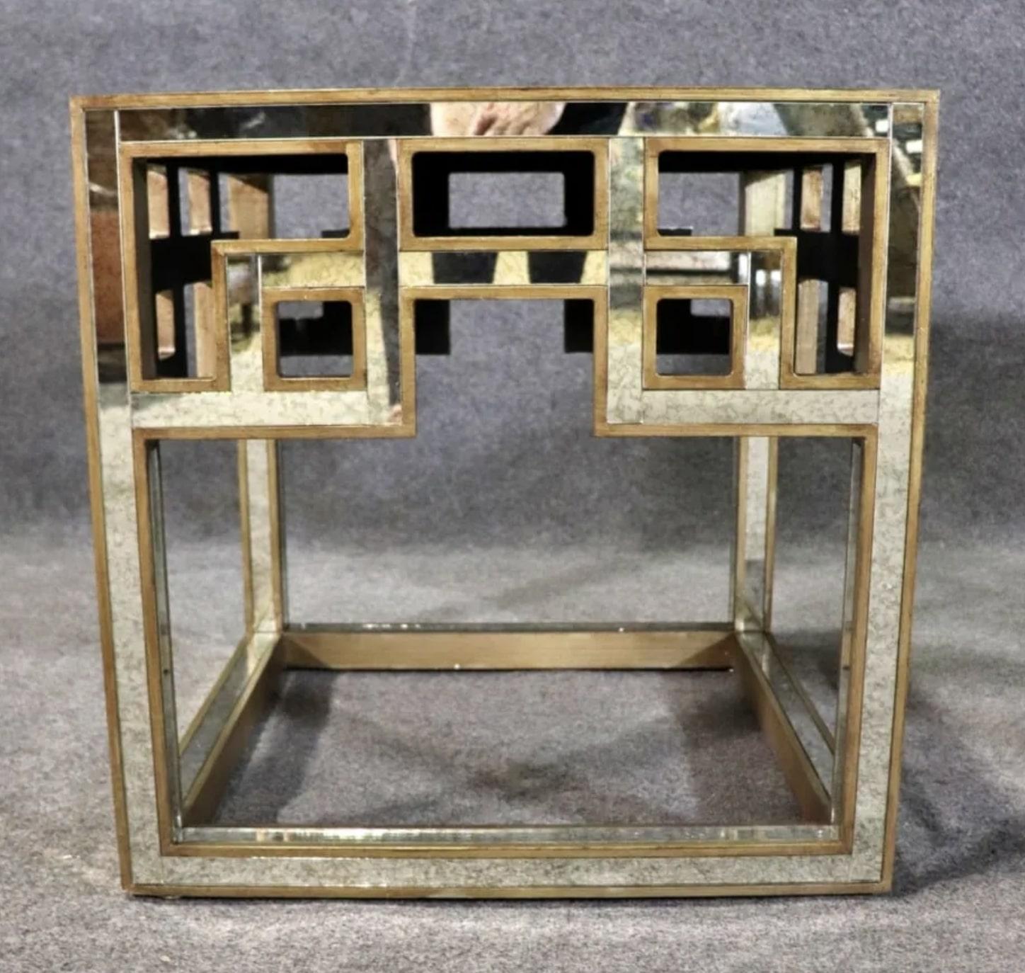 Hollywood Regency Mirrored Tables For Sale 1
