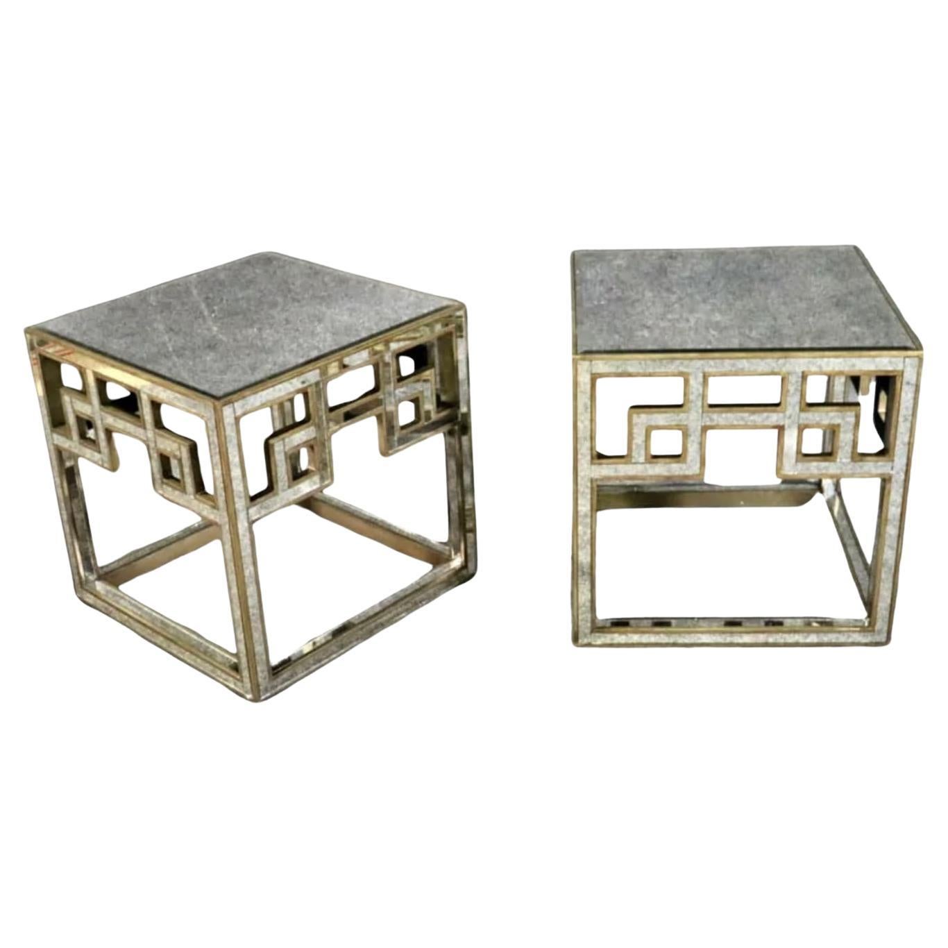 Hollywood Regency verspiegelte Tische