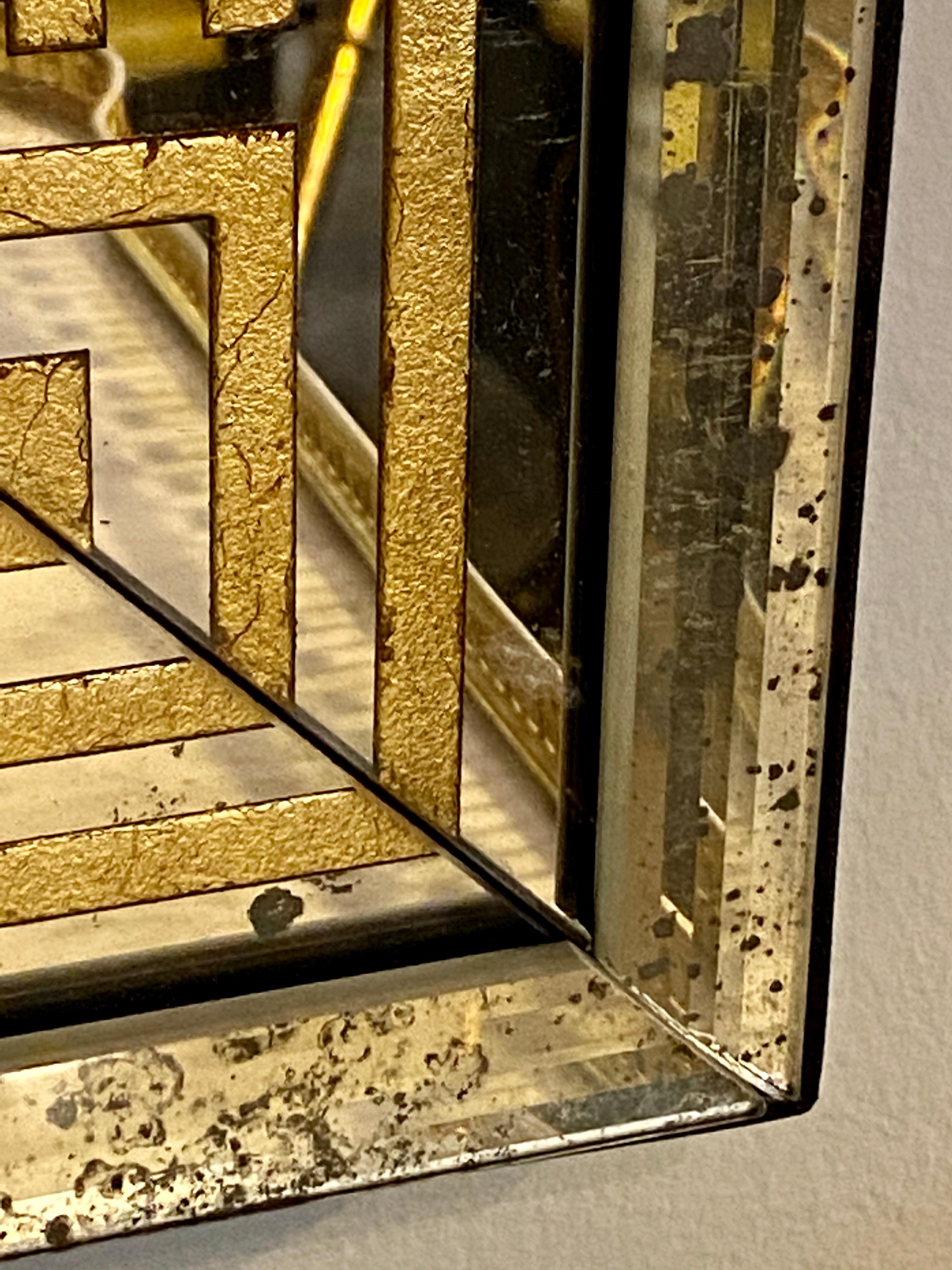 Hollywood Regency Mirrors Gilt Gold Greek Key Design Wall, Console Pier a Pair 9