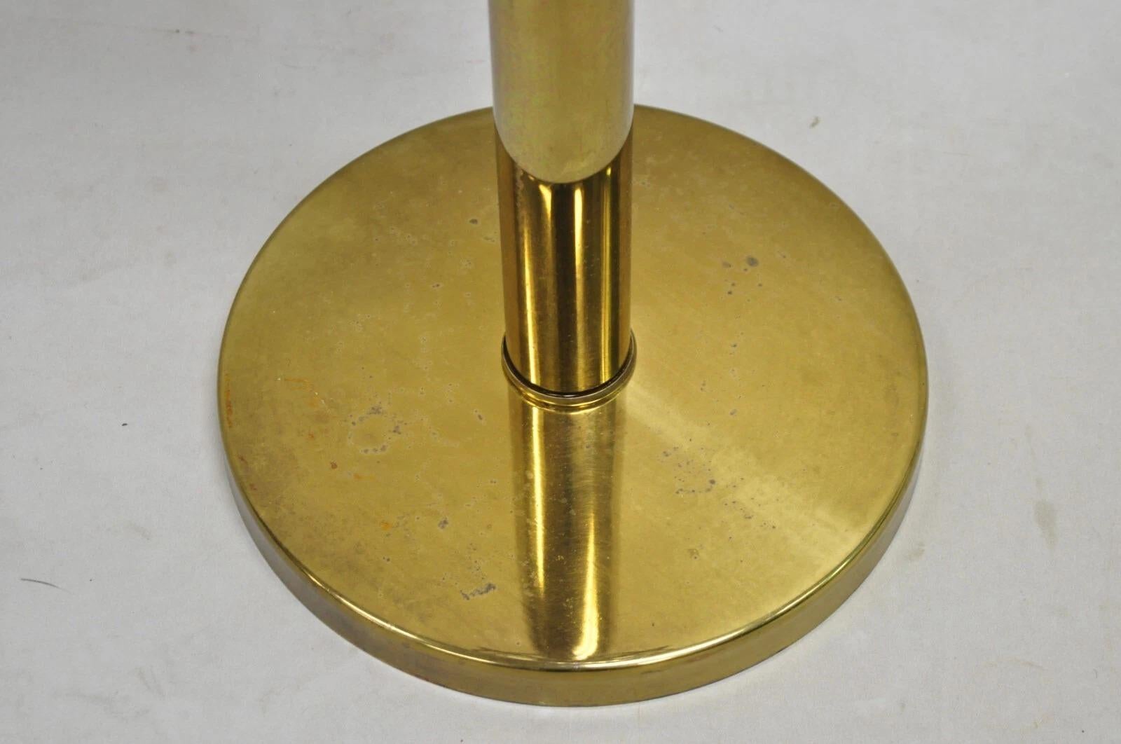 Hollywood Regency Modern Brass Glass Champagne Wine Chiller Ice Bucket on Stand 2