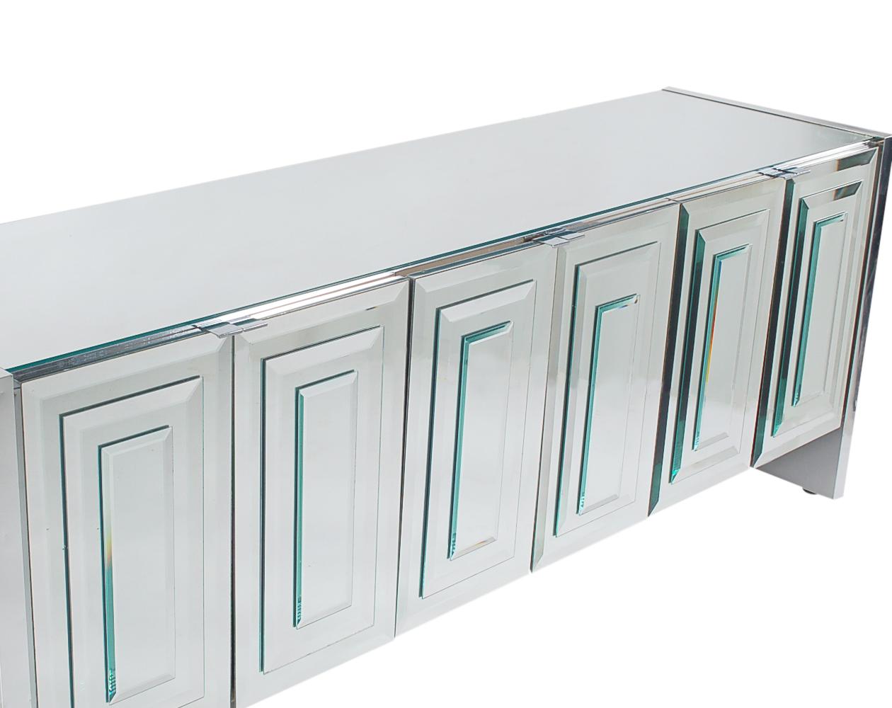 American Hollywood Regency Modern Mirrored Art Deco Credenza or Cabinet by Ello Furniture