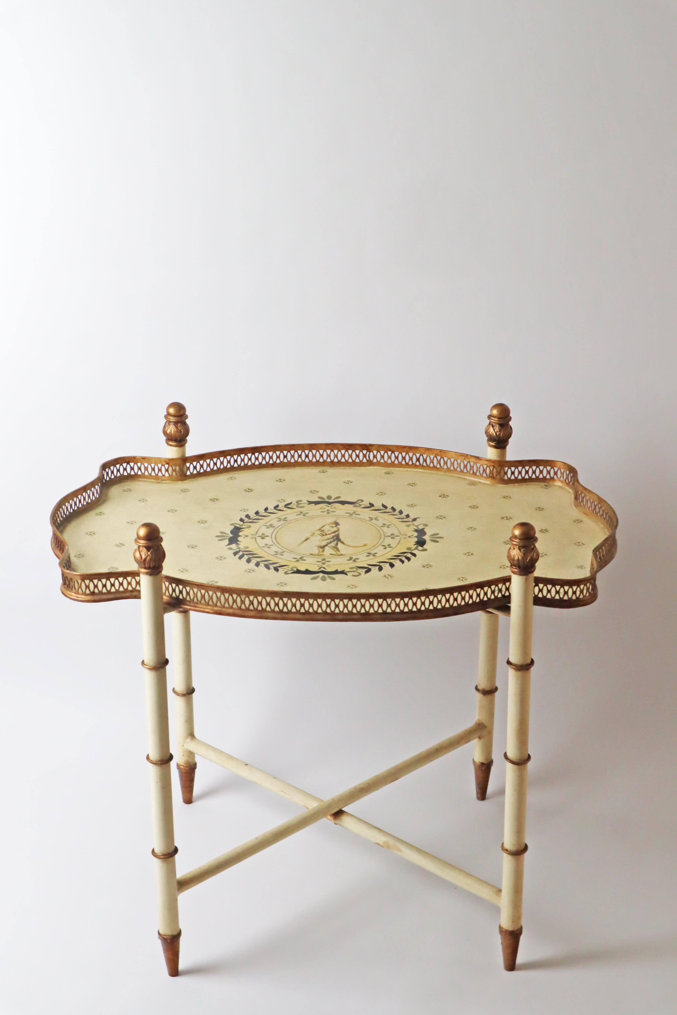 Hollywood Regency Monkey Tray Table With Foldable Stands, 1960s taly For Sale 5