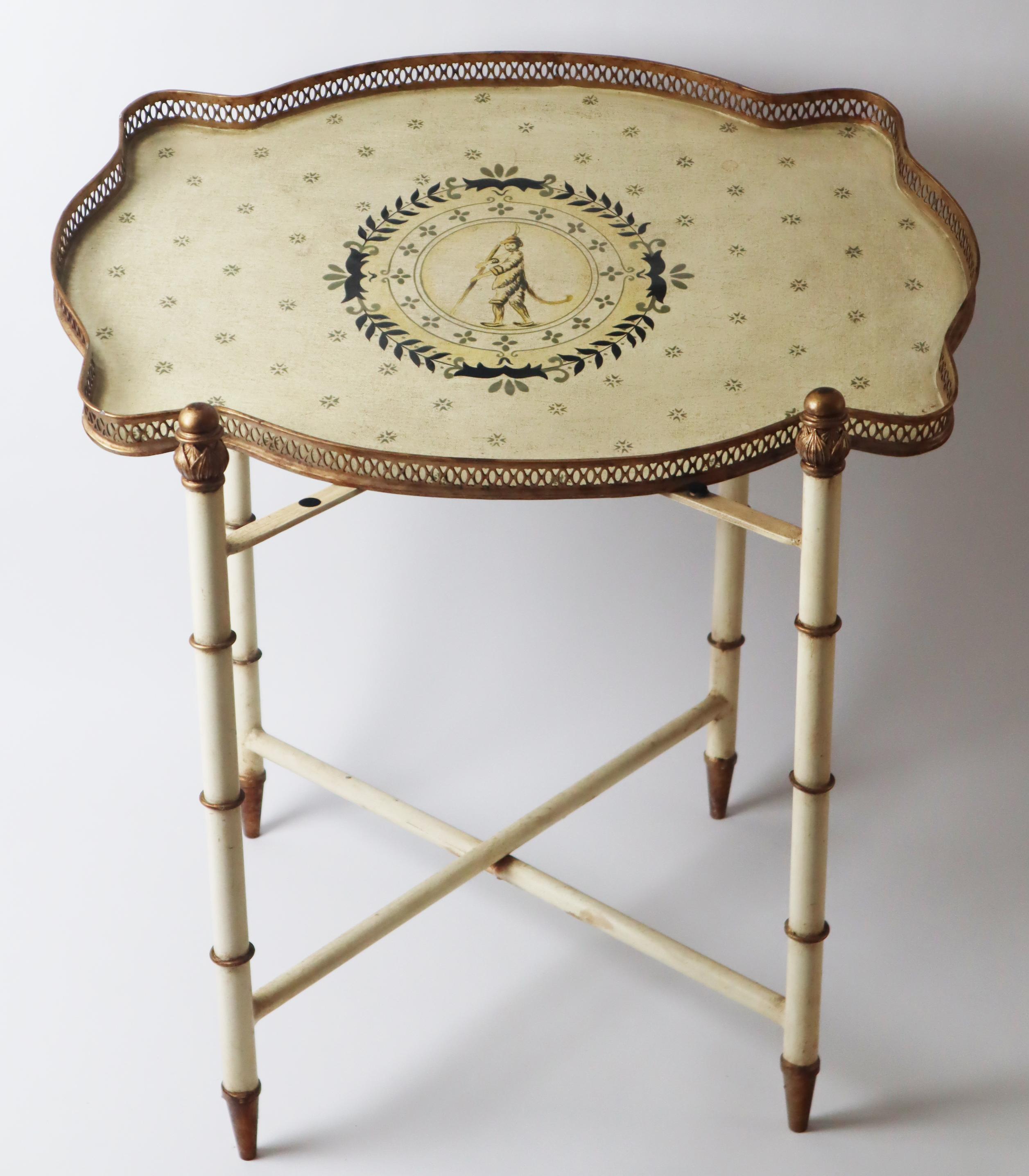 Hollywood Regency Monkey Tray Table With Foldable Stands, 1960s taly For Sale 6