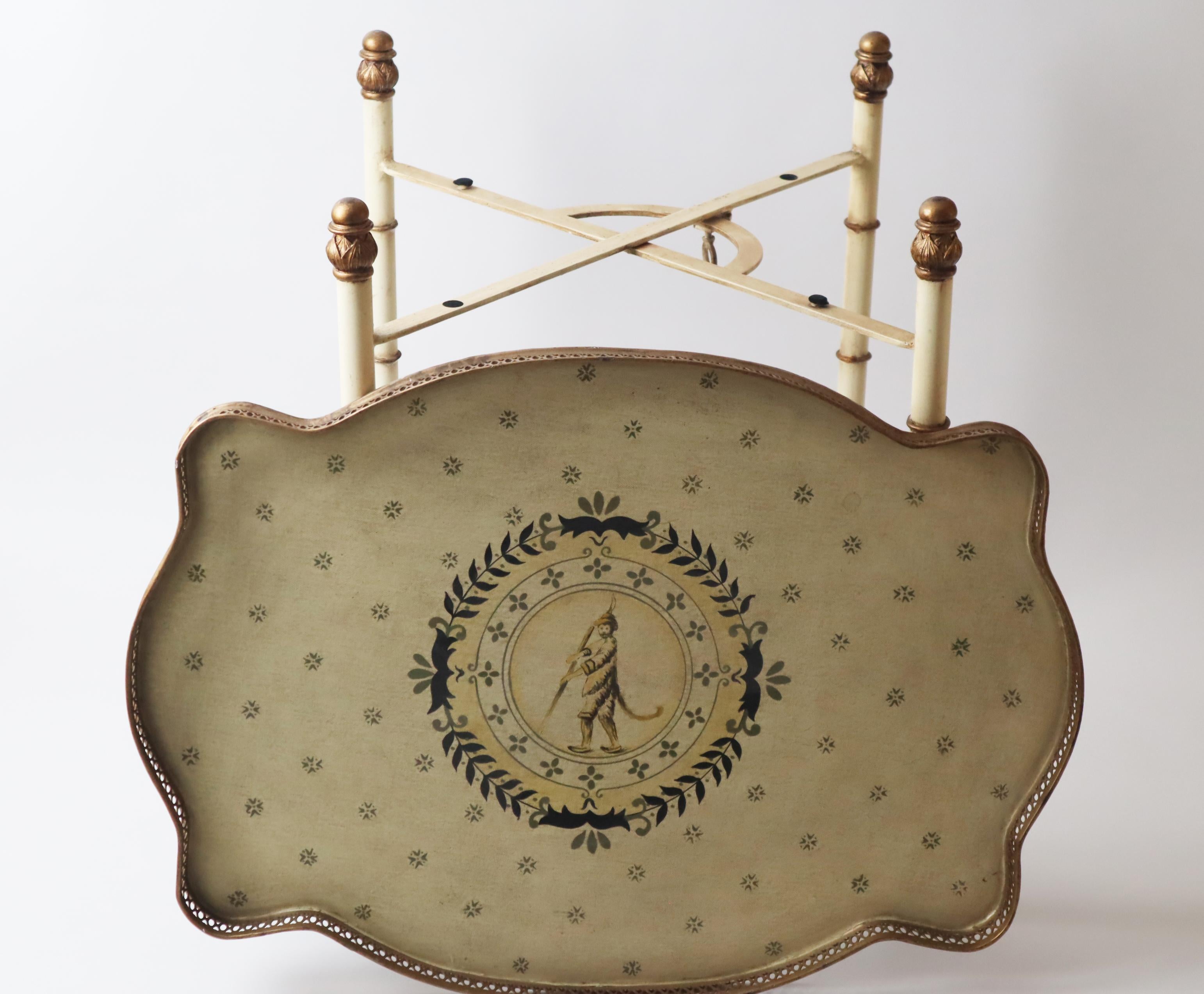 Hollywood Regency Monkey Tray Table With Foldable Stands, 1960s taly For Sale 8