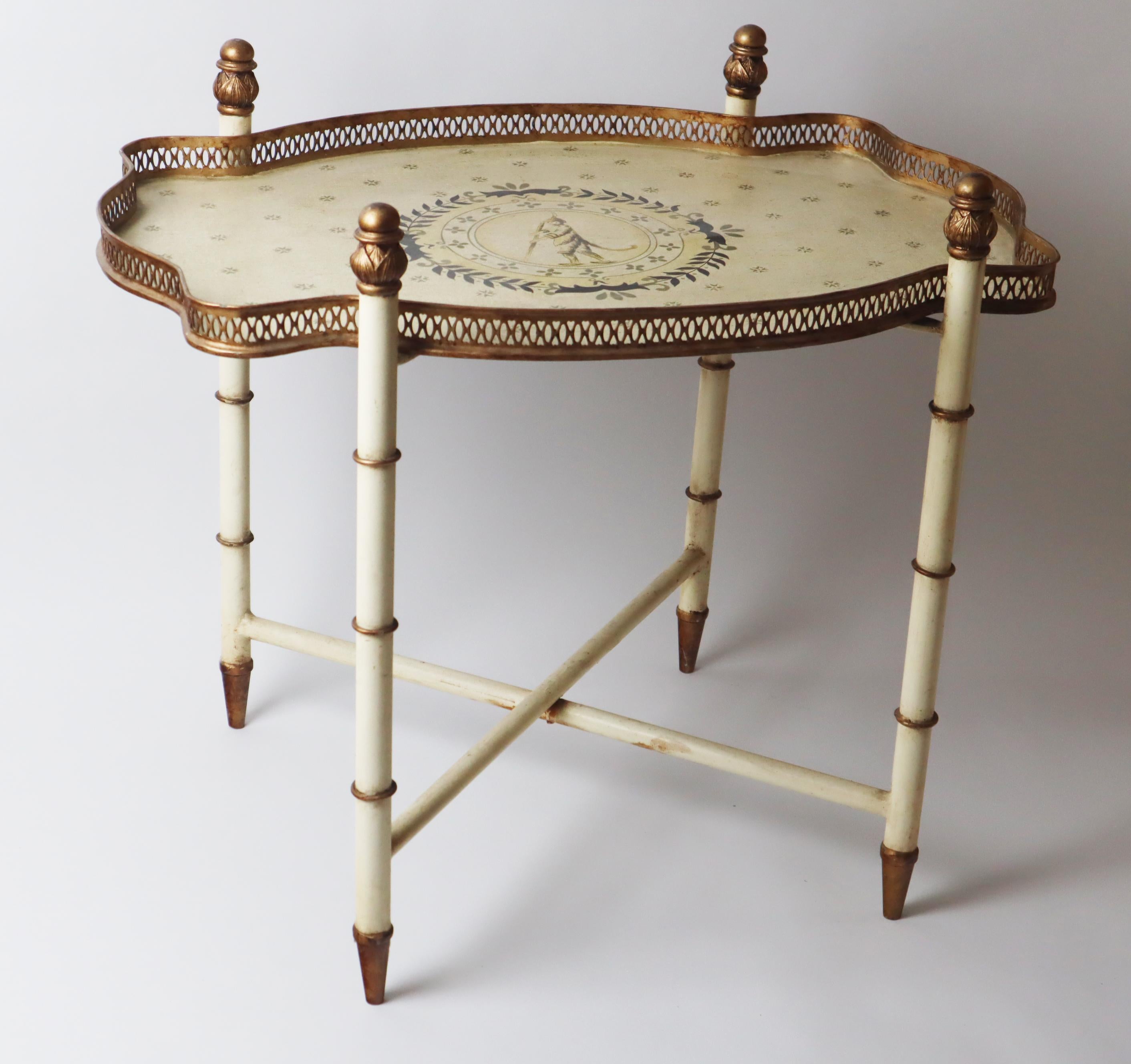 Hand-Crafted Hollywood Regency Monkey Tray Table With Foldable Stands, 1960s taly For Sale
