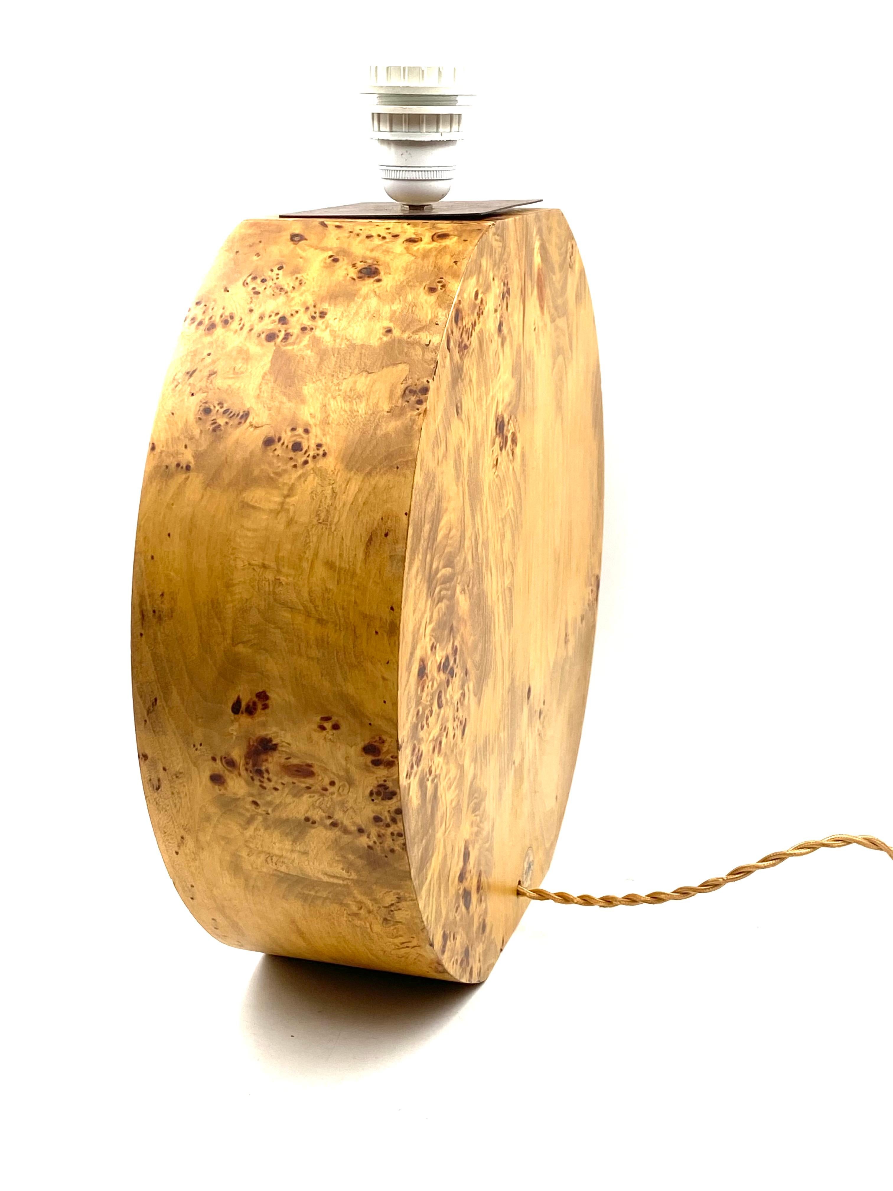 Hollywood Regency Monumental Briar / Burl Wood Table Lamp Base, Italy, 1970s For Sale 5