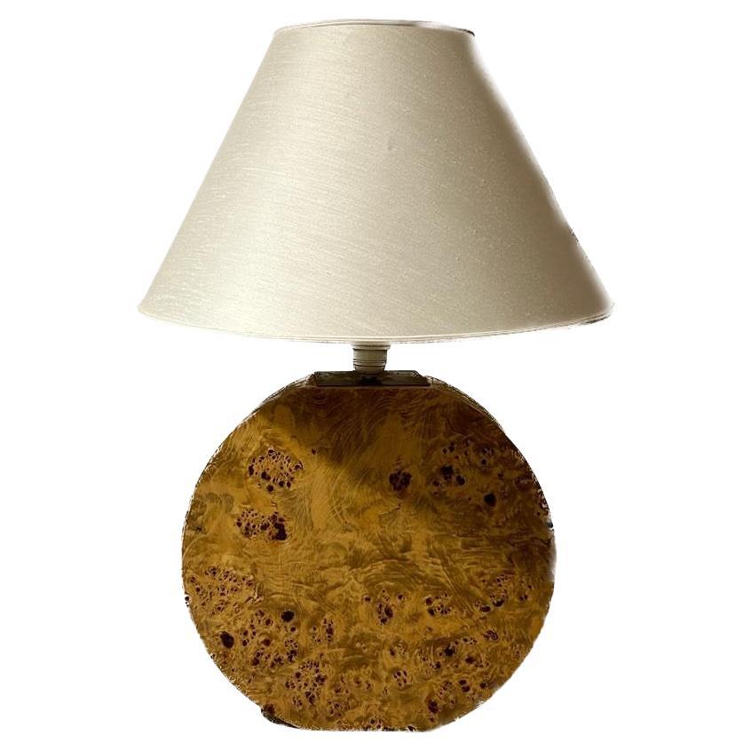 Hollywood Regency Monumental Briar / Burl Wood Table Lamp Base, Italy, 1970s For Sale