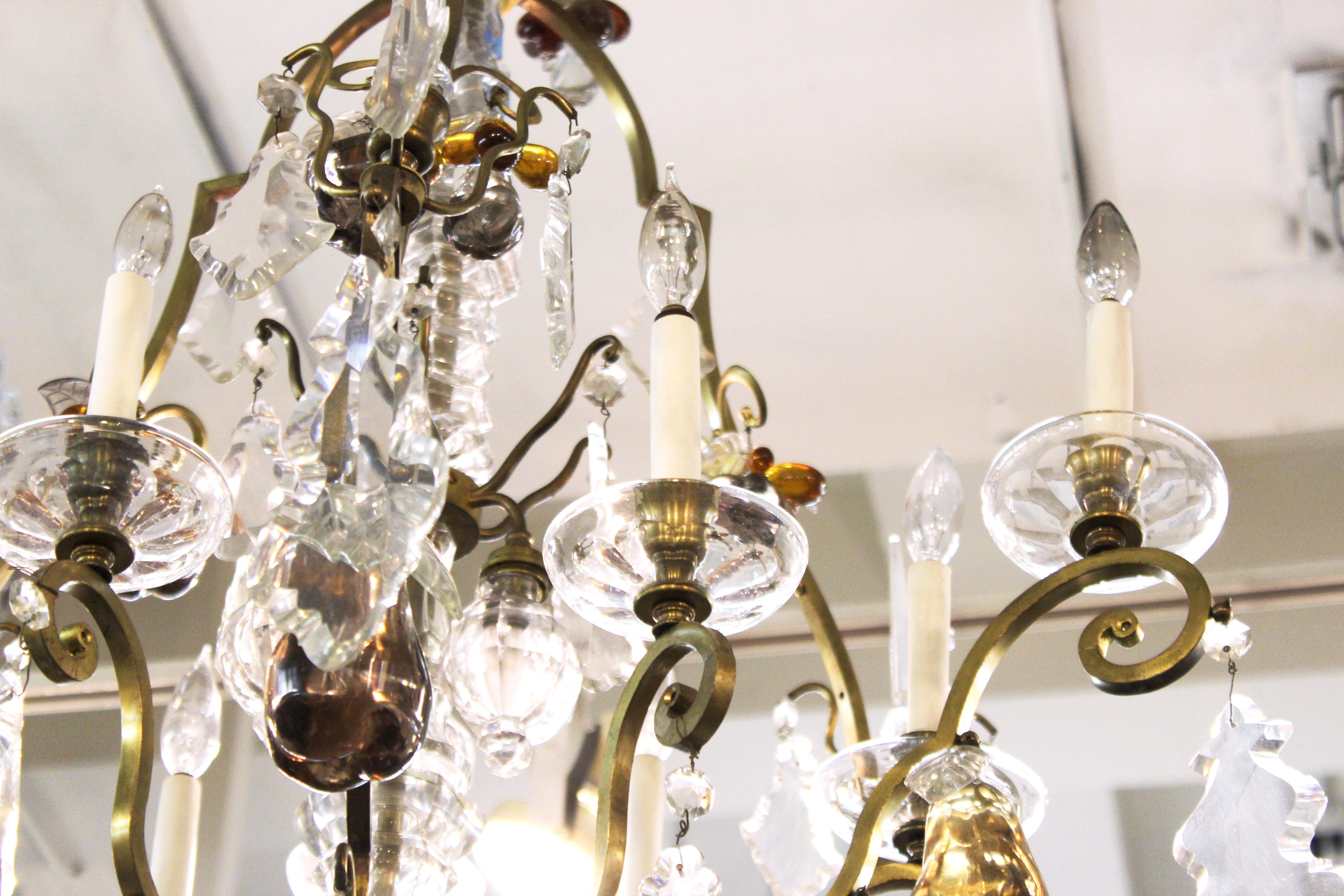 20th Century Hollywood Regency Monumental Crystal Fruit Chandelier